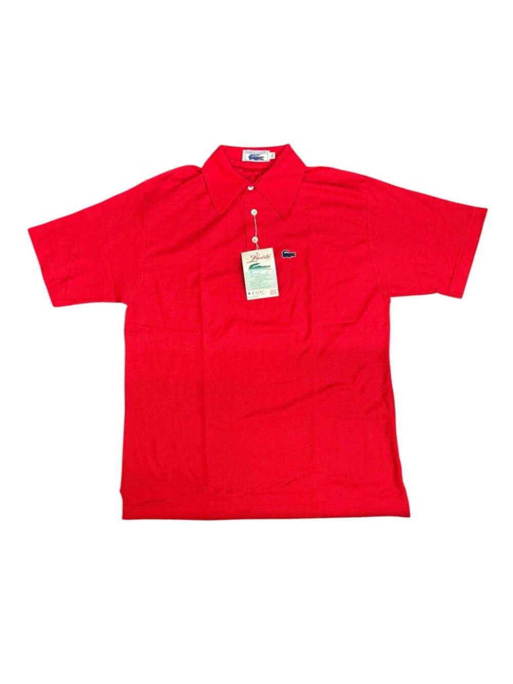 NWT 70s Vintage Izod Chemise Lacoste Red Embroidery Logo Polo SS shirt Men’s XL